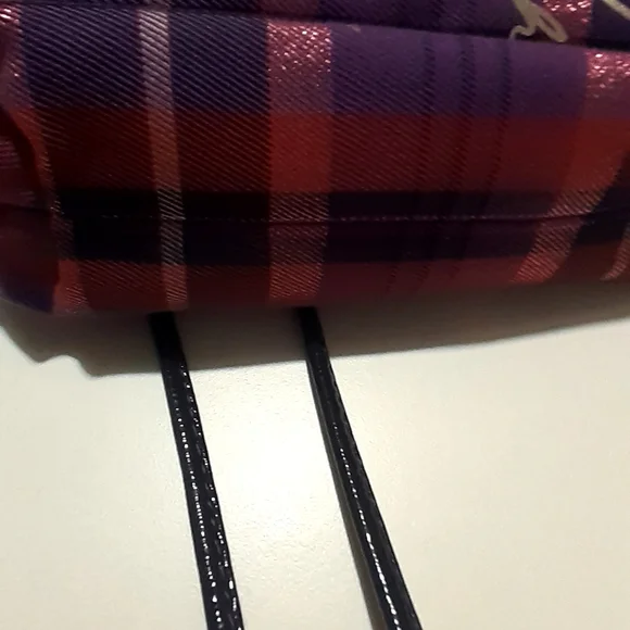 Coach Purple and Red Plaid Crossbody Bag - Picture 9 of 14